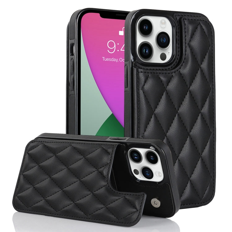 Double Buckle Rhombic PU Leather Phone Case, For iPhone 13 Pro, For iPhone 13 Pro Max, For iPhone 12, For iPhone 12 mini, For iPhone 12 Pro, For iPhone 12 Pro Max