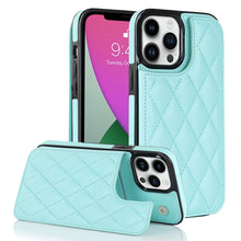 Load image into Gallery viewer, Double Buckle Rhombic PU Leather Phone Case, For iPhone 13 Pro, For iPhone 13 Pro Max, For iPhone 12, For iPhone 12 mini, For iPhone 12 Pro, For iPhone 12 Pro Max
