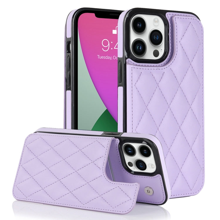 Double Buckle Rhombic PU Leather Phone Case, For iPhone 13 Pro, For iPhone 13 Pro Max, For iPhone 12, For iPhone 12 mini, For iPhone 12 Pro, For iPhone 12 Pro Max