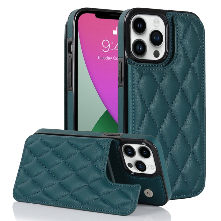 Double Buckle Rhombic PU Leather Phone Case, For iPhone 13 Pro, For iPhone 13 Pro Max, For iPhone 12, For iPhone 12 mini, For iPhone 12 Pro, For iPhone 12 Pro Max