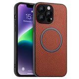 Skin Feel Litchi Texture MagSafe Magnetic Phone Case, For iPhone 14, For iPhone 14 Plus, For iPhone 14 Pro, For iPhone 14 Pro Max, For iPhone 13, For iPhone 13 Pro, For iPhone 13 Pro Max, For iPhone 12, For iPhone 12 Pro, For iPhone 12 Pro Max         ...