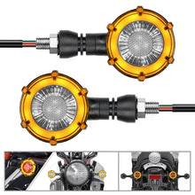 Load image into Gallery viewer, 1 Pair Motorcycles Universal Rotating LED Dual-color Flow Turn Signal Light