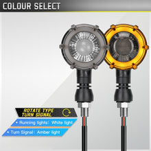 Load image into Gallery viewer, 1 Pair Motorcycles Universal Rotating LED Dual-color Flow Turn Signal Light