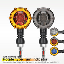 Load image into Gallery viewer, 1 Pair Motorcycles Universal Rotating LED Dual-color Flow Turn Signal Light