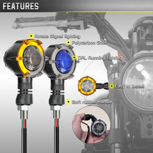 Load image into Gallery viewer, 1 Pair Motorcycles Universal Rotating LED Dual-color Flow Turn Signal Light