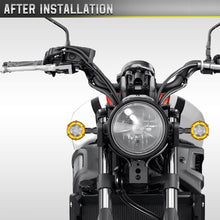 Load image into Gallery viewer, 1 Pair Motorcycles Universal Rotating LED Dual-color Flow Turn Signal Light