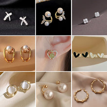 Load image into Gallery viewer, Temperament Ladies Light Luxury Pearl Double Layer Earrings Diamond Earrings, EH1490, EH0668, EH1595, EH1220, EH1509, EH1667, EH1291, EH1661, EH1671, EH1666, EH0829, EH0820, EH1649, EH1485, EH1560, EH1662, EH1650, EH1631, EH1628, EH0997, EH0518, EH1543...