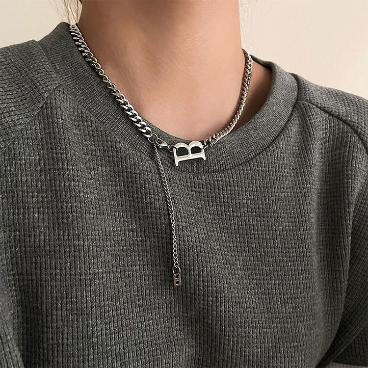 Ladies Alphabet Versatile Titanium Steel Necklace Twist Chain, XL2001, XL1951, XL1400, XL1437, XL2010, XL1505, XL1839, XL1864, XL1502, XL1570, XL1170, XL1459, XL1788, XL1780, XL1946, XL1089, XL1958, XL1790, XL1893