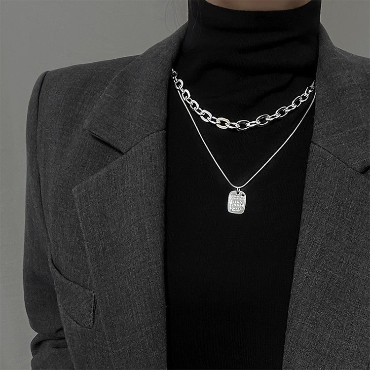 Ladies Alphabet Versatile Titanium Steel Necklace Twist Chain, XL2001, XL1951, XL1400, XL1437, XL2010, XL1505, XL1839, XL1864, XL1502, XL1570, XL1170, XL1459, XL1788, XL1780, XL1946, XL1089, XL1958, XL1790, XL1893