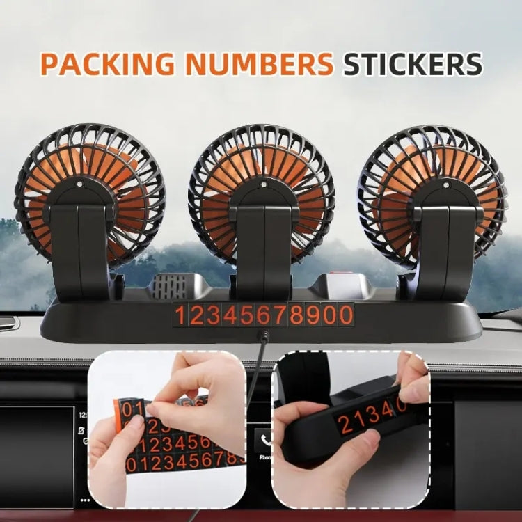 F4310 360-Degree Rotating Adjustable Car Three-Head Fan, F4310 USB Universal, F4310 12V Cigarette Lighter, F4310 24V Cigarette Lighter