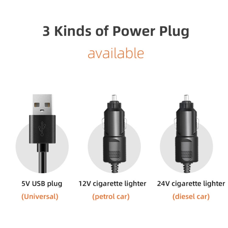 F4310 360-Degree Rotating Adjustable Car Three-Head Fan, F4310 USB Universal, F4310 12V Cigarette Lighter, F4310 24V Cigarette Lighter