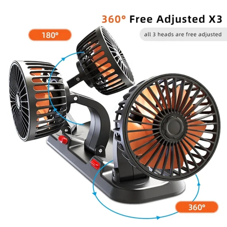 F4310 360-Degree Rotating Adjustable Car Three-Head Fan, F4310 USB Universal, F4310 12V Cigarette Lighter, F4310 24V Cigarette Lighter