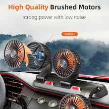 Load image into Gallery viewer, F4310 360-Degree Rotating Adjustable Car Three-Head Fan, F4310 USB Universal, F4310 12V Cigarette Lighter, F4310 24V Cigarette Lighter