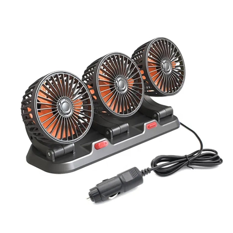 F4310 360-Degree Rotating Adjustable Car Three-Head Fan, F4310 USB Universal, F4310 12V Cigarette Lighter, F4310 24V Cigarette Lighter