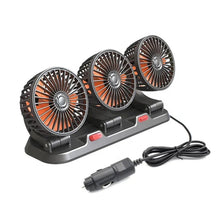 Load image into Gallery viewer, F4310 360-Degree Rotating Adjustable Car Three-Head Fan, F4310 USB Universal, F4310 12V Cigarette Lighter, F4310 24V Cigarette Lighter