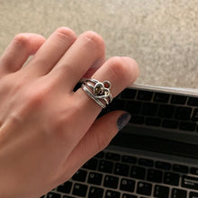 Load image into Gallery viewer, Platinum Plated Ladies Vintage Wear Combination Ring, J2100, J2225, J2160, J2212, J2243, J2246, J2310, J3021, J3023, J3024, J3063, J3064, J3012, J3032, J2708, J2284, J2046, J2083, J2085, J2089, J2144, J2112, J2639, J2792, J2901, J2203, J2173
