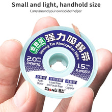 Load image into Gallery viewer, QianLi 1.5M x 2.0mm Low-residue Anti-static Pure Copper Strong Tin Absorption Wire, 1pcs, 5pcs