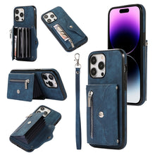 Load image into Gallery viewer, Zipper RFID Card Slot Phone Case with Short Lanyard, For iPhone 12 mini, For iPhone 12 / 12 Pro, For iPhone 12 Pro Max, For iPhone 11, For iPhone 11 Pro, For iPhone 11 Pro Max