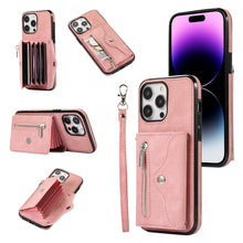 Load image into Gallery viewer, Zipper RFID Card Slot Phone Case with Short Lanyard, For iPhone 12 mini, For iPhone 12 / 12 Pro, For iPhone 12 Pro Max, For iPhone 11, For iPhone 11 Pro, For iPhone 11 Pro Max