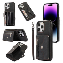 Load image into Gallery viewer, Zipper RFID Card Slot Phone Case with Short Lanyard, For iPhone 12 mini, For iPhone 12 / 12 Pro, For iPhone 12 Pro Max, For iPhone 11, For iPhone 11 Pro, For iPhone 11 Pro Max