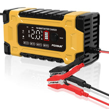 Load image into Gallery viewer, FOXSUR 12V / 24V / 10A Car / Motorcycle Battery Smart Repair Lead-acid Battery Charger, Yellow