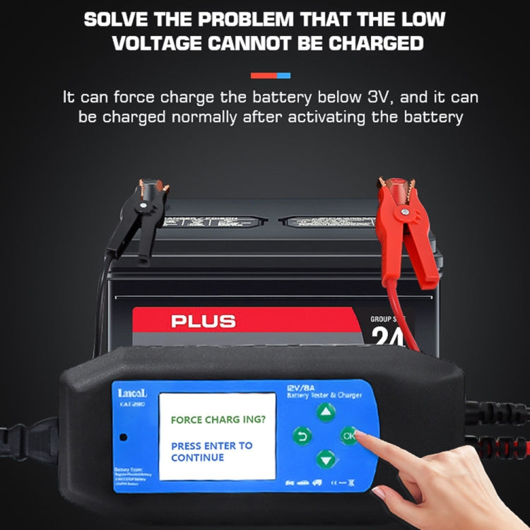 CAT-280 2 in 1 Car Battery Charger & Color Screen Battery Tester, EU Plug
