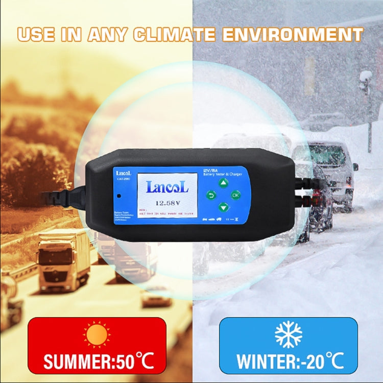 CAT-280 2 in 1 Car Battery Charger & Color Screen Battery Tester, EU Plug