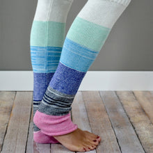 Load image into Gallery viewer, 1 Pair Women Multi Color Stitching Button Knitted Woolen Leg Warmers