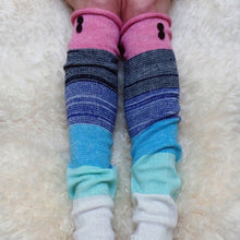 Load image into Gallery viewer, 1 Pair Women Multi Color Stitching Button Knitted Woolen Leg Warmers