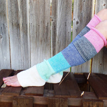 Load image into Gallery viewer, 1 Pair Women Multi Color Stitching Button Knitted Woolen Leg Warmers