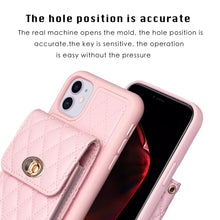 Load image into Gallery viewer, Vertical Wallet Rhombic Leather Phone Case, For iPhone 11, For iPhone 11 Pro, For iPhone 11 Pro Max, For iPhone X / XS, For iPhone XR, For iPhone XS Max, For iPhone SE 2022 / SE 2020 / 7 / 8, For iPhone 7 Plus / 8 Plus