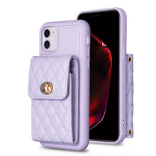 Load image into Gallery viewer, Vertical Wallet Rhombic Leather Phone Case, For iPhone 11, For iPhone 11 Pro, For iPhone 11 Pro Max, For iPhone X / XS, For iPhone XR, For iPhone XS Max, For iPhone SE 2022 / SE 2020 / 7 / 8, For iPhone 7 Plus / 8 Plus