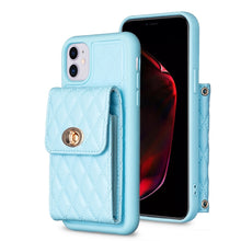 Load image into Gallery viewer, Vertical Wallet Rhombic Leather Phone Case, For iPhone 11, For iPhone 11 Pro, For iPhone 11 Pro Max, For iPhone X / XS, For iPhone XR, For iPhone XS Max, For iPhone SE 2022 / SE 2020 / 7 / 8, For iPhone 7 Plus / 8 Plus