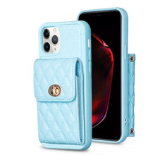 Load image into Gallery viewer, Vertical Wallet Rhombic Leather Phone Case, For iPhone 11, For iPhone 11 Pro, For iPhone 11 Pro Max, For iPhone X / XS, For iPhone XR, For iPhone XS Max, For iPhone SE 2022 / SE 2020 / 7 / 8, For iPhone 7 Plus / 8 Plus