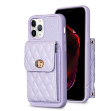 Load image into Gallery viewer, Vertical Wallet Rhombic Leather Phone Case, For iPhone 11, For iPhone 11 Pro, For iPhone 11 Pro Max, For iPhone X / XS, For iPhone XR, For iPhone XS Max, For iPhone SE 2022 / SE 2020 / 7 / 8, For iPhone 7 Plus / 8 Plus