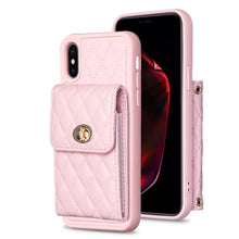 Load image into Gallery viewer, Vertical Wallet Rhombic Leather Phone Case, For iPhone 11, For iPhone 11 Pro, For iPhone 11 Pro Max, For iPhone X / XS, For iPhone XR, For iPhone XS Max, For iPhone SE 2022 / SE 2020 / 7 / 8, For iPhone 7 Plus / 8 Plus