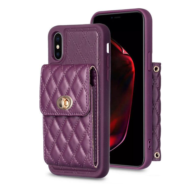 Vertical Wallet Rhombic Leather Phone Case, For iPhone 11, For iPhone 11 Pro, For iPhone 11 Pro Max, For iPhone X / XS, For iPhone XR, For iPhone XS Max, For iPhone SE 2022 / SE 2020 / 7 / 8, For iPhone 7 Plus / 8 Plus