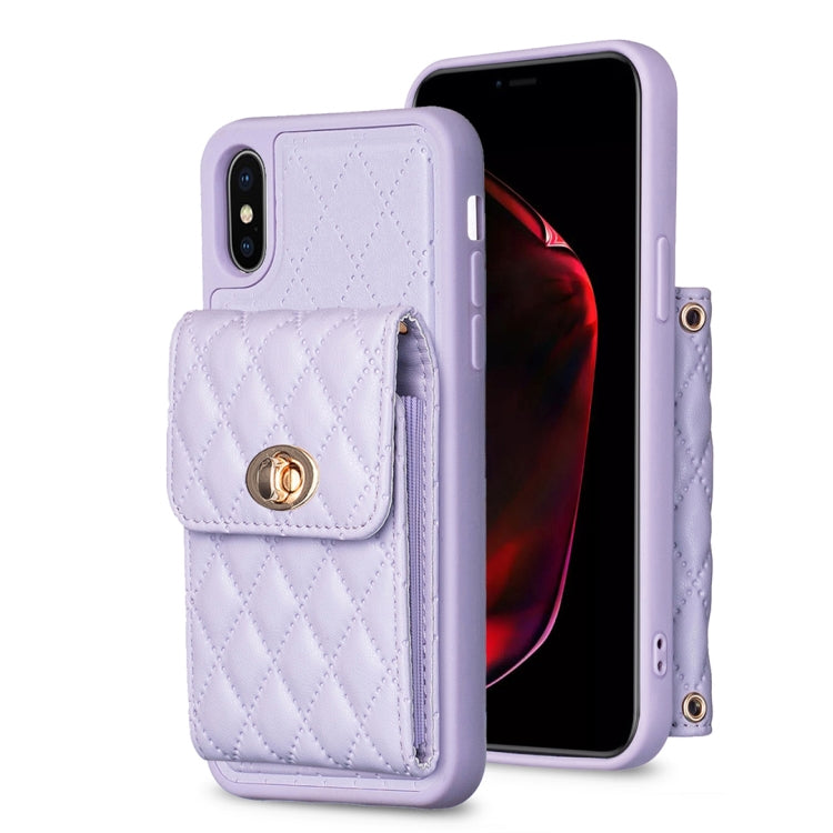 Vertical Wallet Rhombic Leather Phone Case, For iPhone 11, For iPhone 11 Pro, For iPhone 11 Pro Max, For iPhone X / XS, For iPhone XR, For iPhone XS Max, For iPhone SE 2022 / SE 2020 / 7 / 8, For iPhone 7 Plus / 8 Plus