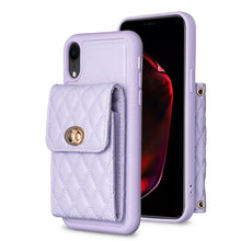 Load image into Gallery viewer, Vertical Wallet Rhombic Leather Phone Case, For iPhone 11, For iPhone 11 Pro, For iPhone 11 Pro Max, For iPhone X / XS, For iPhone XR, For iPhone XS Max, For iPhone SE 2022 / SE 2020 / 7 / 8, For iPhone 7 Plus / 8 Plus