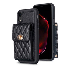 Load image into Gallery viewer, Vertical Wallet Rhombic Leather Phone Case, For iPhone 11, For iPhone 11 Pro, For iPhone 11 Pro Max, For iPhone X / XS, For iPhone XR, For iPhone XS Max, For iPhone SE 2022 / SE 2020 / 7 / 8, For iPhone 7 Plus / 8 Plus