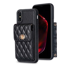 Load image into Gallery viewer, Vertical Wallet Rhombic Leather Phone Case, For iPhone 11, For iPhone 11 Pro, For iPhone 11 Pro Max, For iPhone X / XS, For iPhone XR, For iPhone XS Max, For iPhone SE 2022 / SE 2020 / 7 / 8, For iPhone 7 Plus / 8 Plus