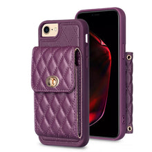 Load image into Gallery viewer, Vertical Wallet Rhombic Leather Phone Case, For iPhone 11, For iPhone 11 Pro, For iPhone 11 Pro Max, For iPhone X / XS, For iPhone XR, For iPhone XS Max, For iPhone SE 2022 / SE 2020 / 7 / 8, For iPhone 7 Plus / 8 Plus