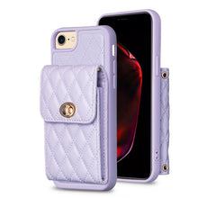 Load image into Gallery viewer, Vertical Wallet Rhombic Leather Phone Case, For iPhone 11, For iPhone 11 Pro, For iPhone 11 Pro Max, For iPhone X / XS, For iPhone XR, For iPhone XS Max, For iPhone SE 2022 / SE 2020 / 7 / 8, For iPhone 7 Plus / 8 Plus