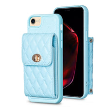 Load image into Gallery viewer, Vertical Wallet Rhombic Leather Phone Case, For iPhone 11, For iPhone 11 Pro, For iPhone 11 Pro Max, For iPhone X / XS, For iPhone XR, For iPhone XS Max, For iPhone SE 2022 / SE 2020 / 7 / 8, For iPhone 7 Plus / 8 Plus
