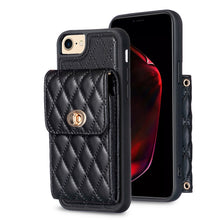 Load image into Gallery viewer, Vertical Wallet Rhombic Leather Phone Case, For iPhone 11, For iPhone 11 Pro, For iPhone 11 Pro Max, For iPhone X / XS, For iPhone XR, For iPhone XS Max, For iPhone SE 2022 / SE 2020 / 7 / 8, For iPhone 7 Plus / 8 Plus