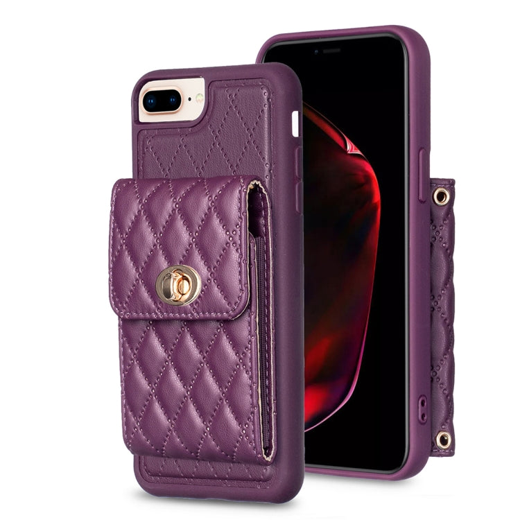 Vertical Wallet Rhombic Leather Phone Case, For iPhone 11, For iPhone 11 Pro, For iPhone 11 Pro Max, For iPhone X / XS, For iPhone XR, For iPhone XS Max, For iPhone SE 2022 / SE 2020 / 7 / 8, For iPhone 7 Plus / 8 Plus