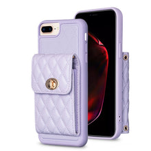 Load image into Gallery viewer, Vertical Wallet Rhombic Leather Phone Case, For iPhone 11, For iPhone 11 Pro, For iPhone 11 Pro Max, For iPhone X / XS, For iPhone XR, For iPhone XS Max, For iPhone SE 2022 / SE 2020 / 7 / 8, For iPhone 7 Plus / 8 Plus