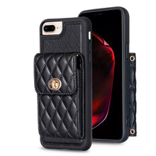 Load image into Gallery viewer, Vertical Wallet Rhombic Leather Phone Case, For iPhone 11, For iPhone 11 Pro, For iPhone 11 Pro Max, For iPhone X / XS, For iPhone XR, For iPhone XS Max, For iPhone SE 2022 / SE 2020 / 7 / 8, For iPhone 7 Plus / 8 Plus