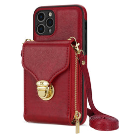 Zipper Hardware Card Wallet Phone Case, For iPhone 11 Pro, For iPhone 11, For iPhone 13 mini, For iPhone 12 mini, For iPhone XS Max, For iPhone XS / X, For iPhone XR, For iPhone SE 2022 / SE 2020 / 8 / 7, For iPhone 8 Plus / 7 Plus