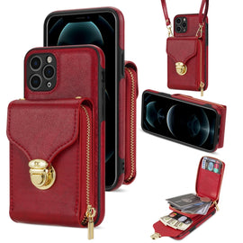 Zipper Hardware Card Wallet Phone Case, For iPhone 11 Pro, For iPhone 11, For iPhone 13 mini, For iPhone 12 mini, For iPhone XS Max, For iPhone XS / X, For iPhone XR, For iPhone SE 2022 / SE 2020 / 8 / 7, For iPhone 8 Plus / 7 Plus